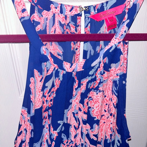 Lilly Pulitzer Pamelyn Lileese Borealis Blue Swim on over Print Dress. Size 12. - Picture 8 of 9